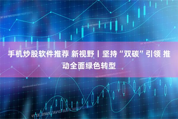 手机炒股软件推荐 新视野丨坚持“双碳”引领 推动全面绿色转型